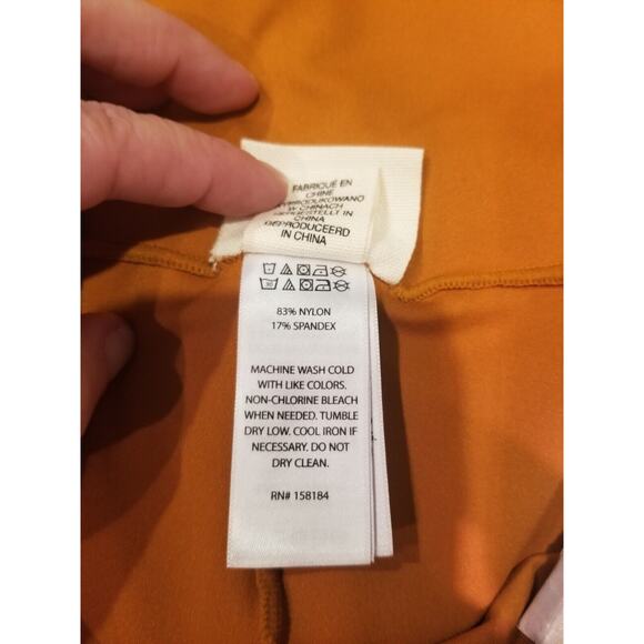 Happily Grey Women's Sz XL Terracotta Orange Twist Front Flare‎ Leg Leggings - Picture 7 of 10